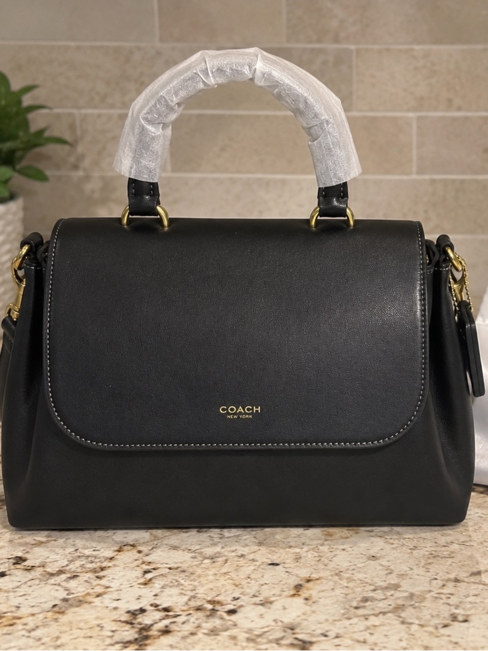 Coach Slouchy Rogue Black Leather Top-Handle Satchel retail $675 - Picture 3 of 12